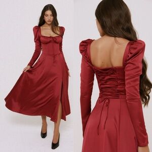 NEW House of CB Sebille Dress Blood Red XS